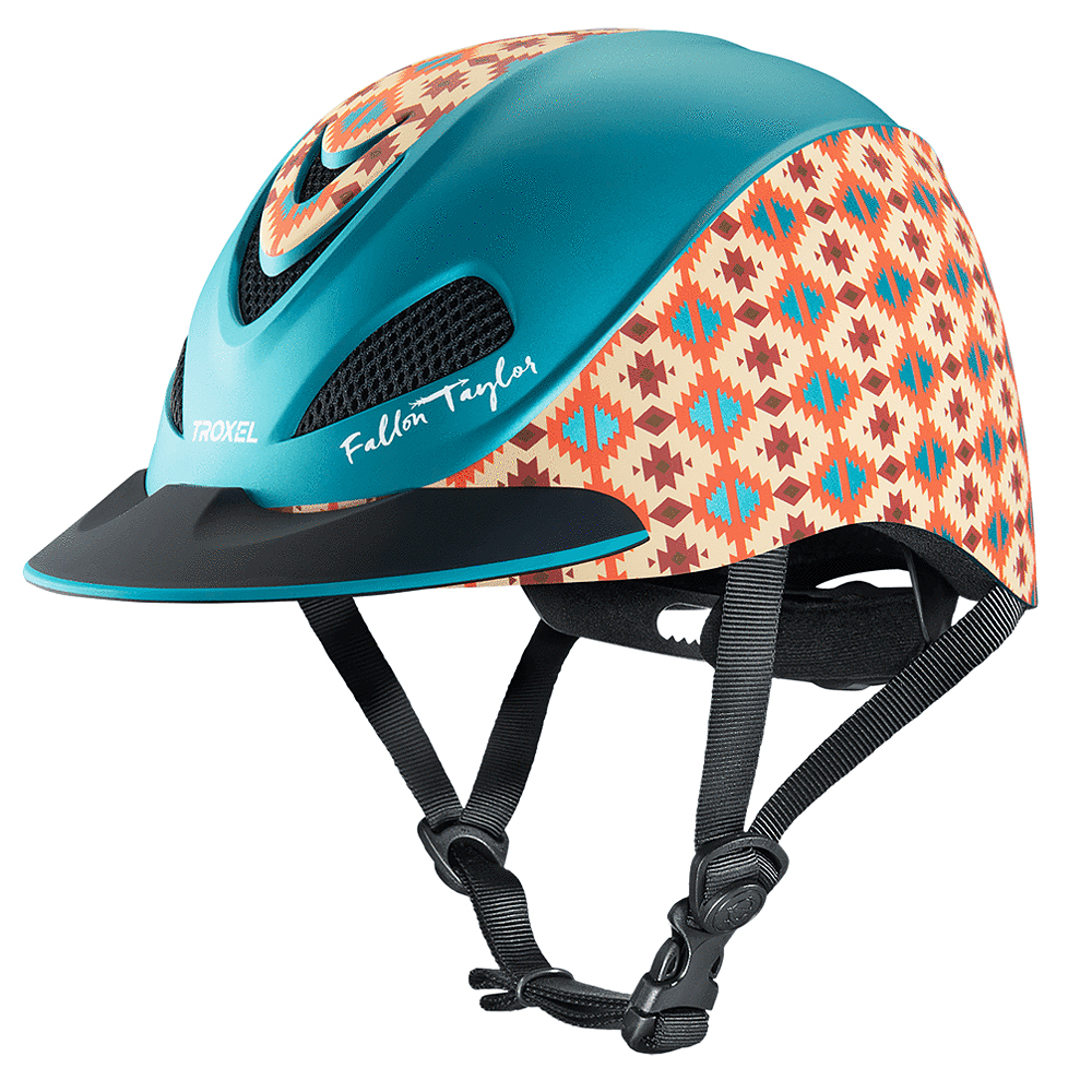 Troxel Fallon Taylor Performance Horse Riding Helmet Teal Aztec U--407