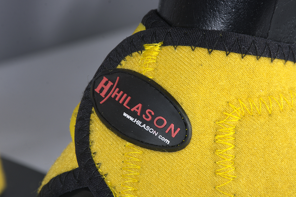 Hilason Western Horse Leg Protection No Turn Bell Boots Yellow Black U-WBLK