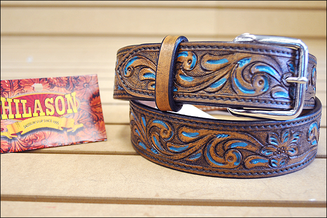 U-T107 Hilason Western Working Leather Men/'S Work Hand Carved Gun Holster Belt