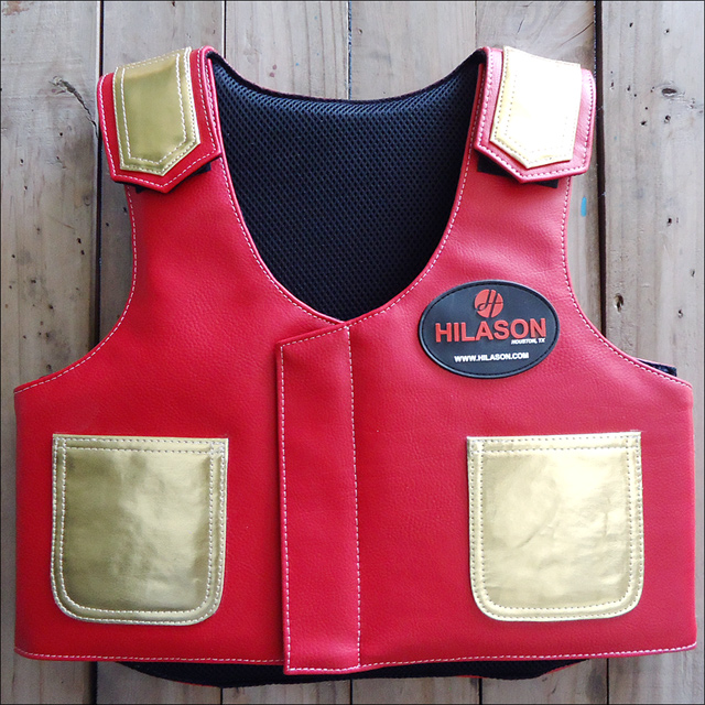 HILASON KIDS JUNIOR YOUTH BULL RIDING PRO RODEO LEATHER PROTECTIVE VEST