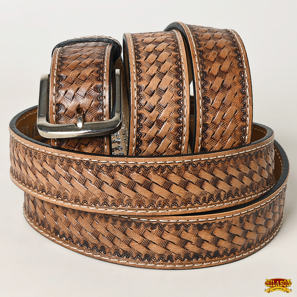 U-T-MX Hilason Hand Made Buffalo Hide Leather Stitched Gun Holster Belt