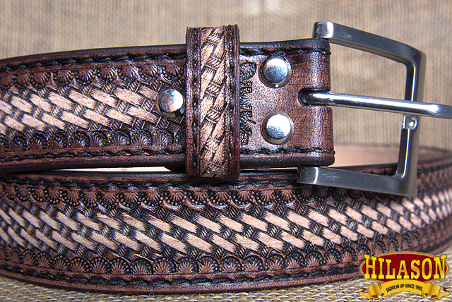 U-T-MX Hilason Hand Made Buffalo Hide Leather Stitched Gun Holster Belt