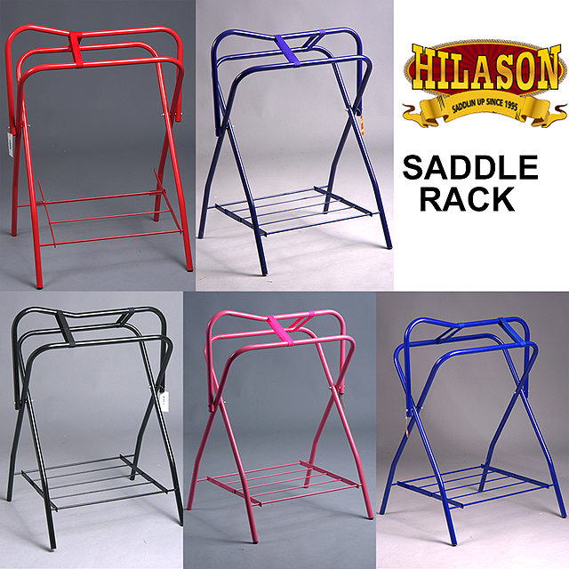 HILASON PORTABLE WESTERN / ENGLISH FOLDING FLOOR METAL SADDLE RACK