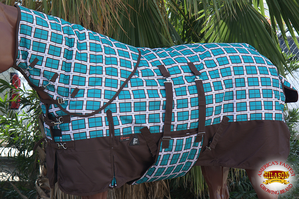 66/" 84/" HILASON 1200D 400GSM WINTER HORSE BLANKET W// NECK COVER BELLY WRAP