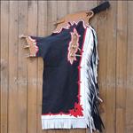 F52 HILASON BULL RIDING SMOOTH LEATHER PRO RODEO WESTERN CHAPS BLACK RED WHITE