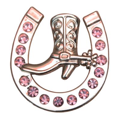 HSCN009-Crystal Rhinestone Bling Conchos Horseshoe Design with Light Amethyst Crystal 1.