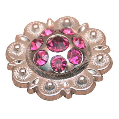 HSCN013-Crystal Rhinestone Bling Berry Conchos Fuchsia Color