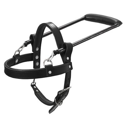 HSGH100-HILASON GENUINE LEATHER GUIDE HARNESS WITH HANDLE BLACK