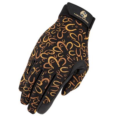 HE-HG111-S110 HERITAGE PERFORMANCE RIDING GLOVES HORSE EQUESTRIAN - HORSESHOES