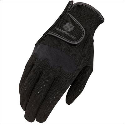 HE-HG222-S163 HERITAGE SPECTRUM SHOW RIDING GLOVES HORSE EQUESTRIAN BLACK
