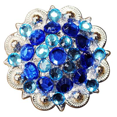 HSCN050-015-TURQUOISE BLUE CRYSTALS BERRY CONCHO RHINESTONE HEADSTALL SADDLE TACK BLING COWG