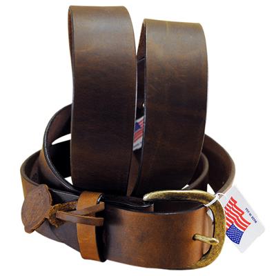 BR-232BD-JUSTIN BASIC WORK LEATHER MANS BELT BROWN MADE IN THE USA.