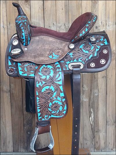 HSOS204RO-HILASON HORSE TACK WESTERN LEATHER BARREL RACING TRAIL PLEASURE SADDLE