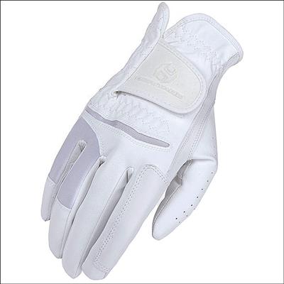 HE-HG205-S224 WHITE HERITAGE PRO-COMP RIDING GLOVES HORSE EQUESTRIAN