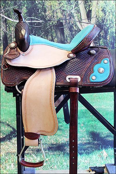 HSOS715M-HILASON WESTERN LEATHER BARREL RACING TRAIL PLEASURE HORSE SADDLE MAHOGANY