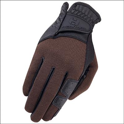 HE-HG247-HERITAGE X-COUNTRY GLOVE HORSE RIDING LEATHER STRETCHABLE BLACK BROWN