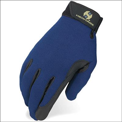 HE-HG102-HERITAGE PERFORMANCE HORSE RIDING GLOVE STRETCH SPANDURA LEATHER NAVY