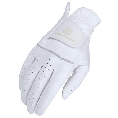 HE-HG208-HERITAGE LEATHER PREMIER SHOW HORSE RIDING EQUESTRIAN GLOVE WHITE