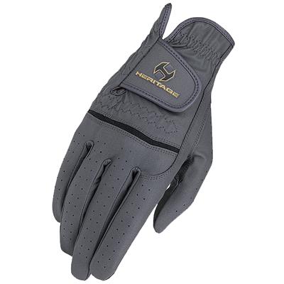 HE-HG209-HERITAGE LEATHER PREMIER SHOW HORSE RIDING EQUESTRIAN GLOVE GREY
