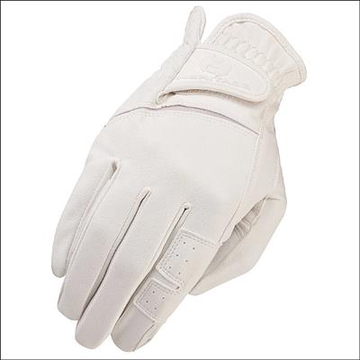HE-HG231-HERITAGE GPX SHOW HORSE RIDING EQUESTRIAN GLOVE LEATHER WHITE