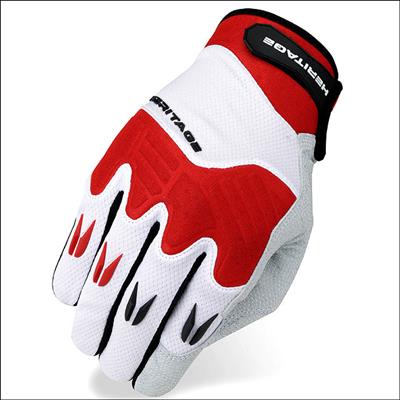 HE-HG259-HERITAGE POLO PRO HORSE RIDING EQUESTRIAN PADDED GLOVE WHITE RED