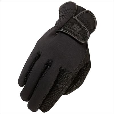 HE-HG292-HERITAGE SPECTRUM WINTER HORSE RIDING BREATHABLE LEATHER GLOVE BLACK