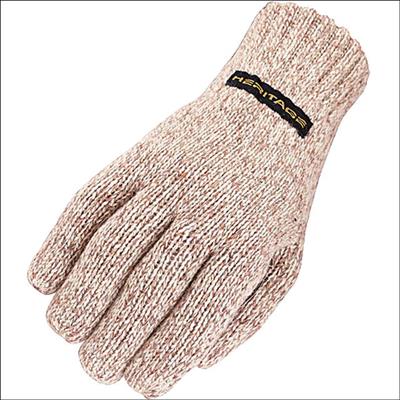 HE-HG296-HERITAGE HORSE RIDING RAGG WOOL GLOVE OATMEAL GENUINE LEATHER PALM