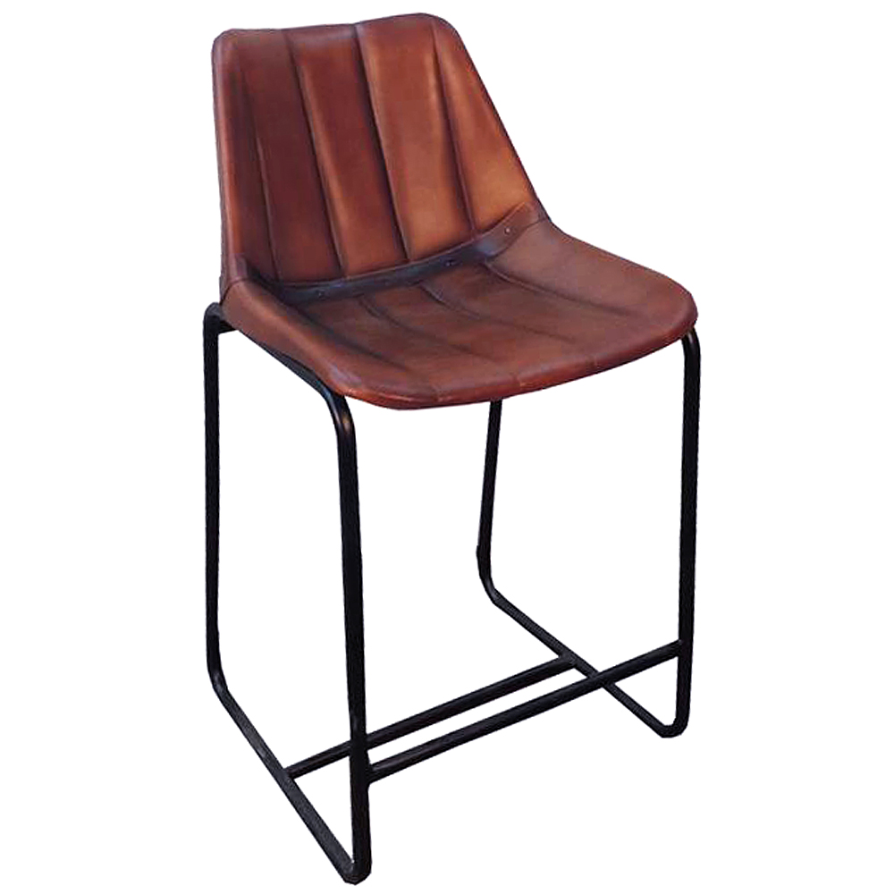 Details About U T224 Vintage Retro Genuine Leather Chair Home Dining Furniture Road