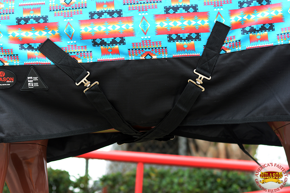 HI Hilason 1200D Turnout Light Winter Waterproof Rain Sheet Horse Black - Picture 48 of 57