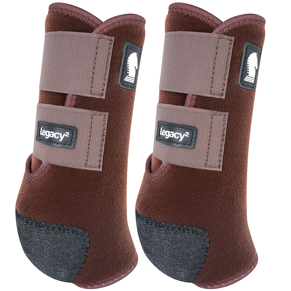 Classic Equine Horse Legacy2 Front Hind Bell Sport Boots Chocolate U