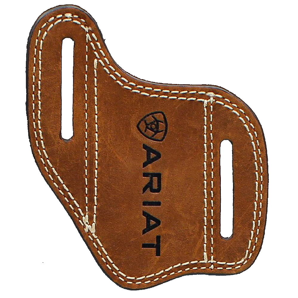 C0444 Ariat Knife Sheath Case Leather Embossed Logo Double Stitching