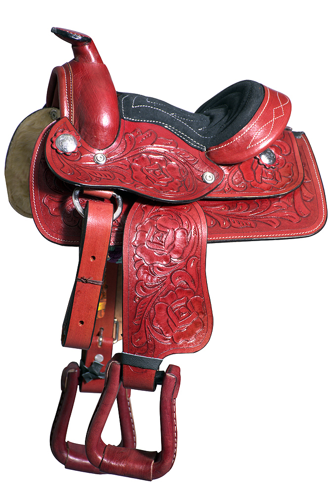 Freemax pony synthetic horse saddle tourquish color & tack Size 12'' 
