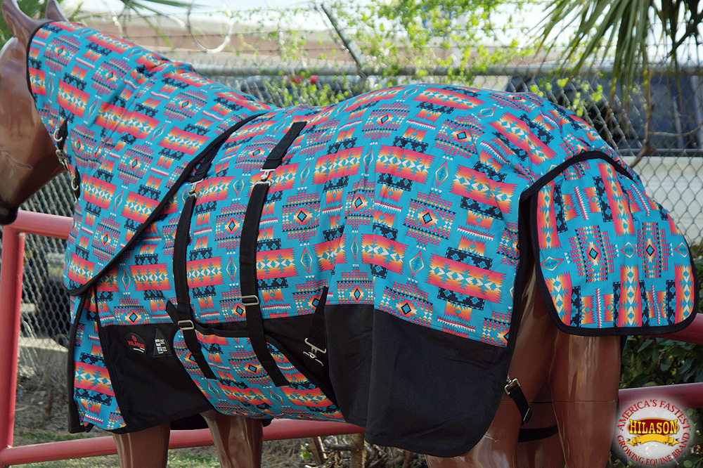 HI Hilason 1200D Impermeabile CavalloTurnout Collo Coperta Pancia Wrap - Foto 44 di 56