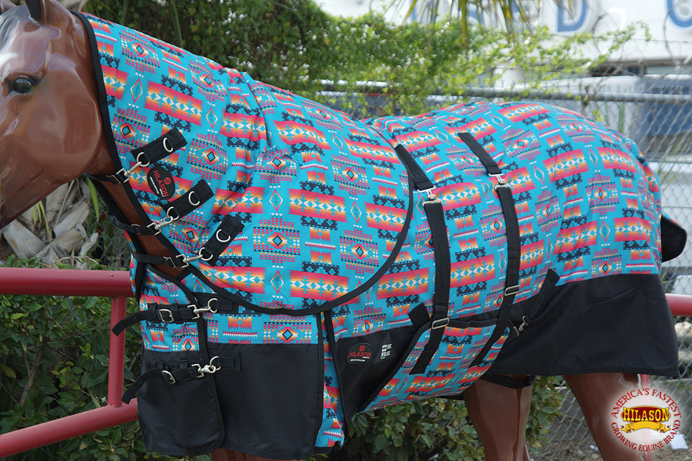 HI Hilason 1200D Impermeabile CavalloTurnout Collo Coperta Pancia Wrap - Foto 43 di 56