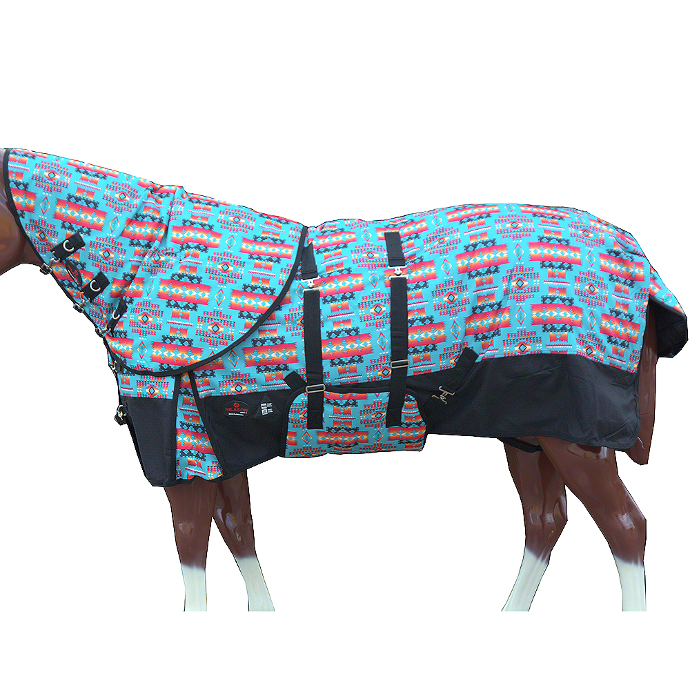 HI Hilason 1200D Impermeabile CavalloTurnout Collo Coperta Pancia Wrap - Foto 41 di 56