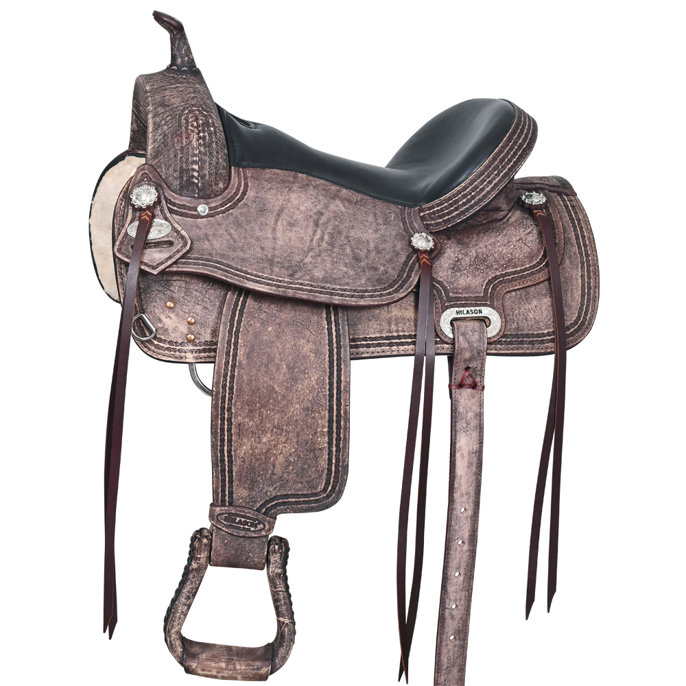 Western Horse Saddle American Leather Treeless Trail Pleasure Hilason U-BZRO 1e algemeen