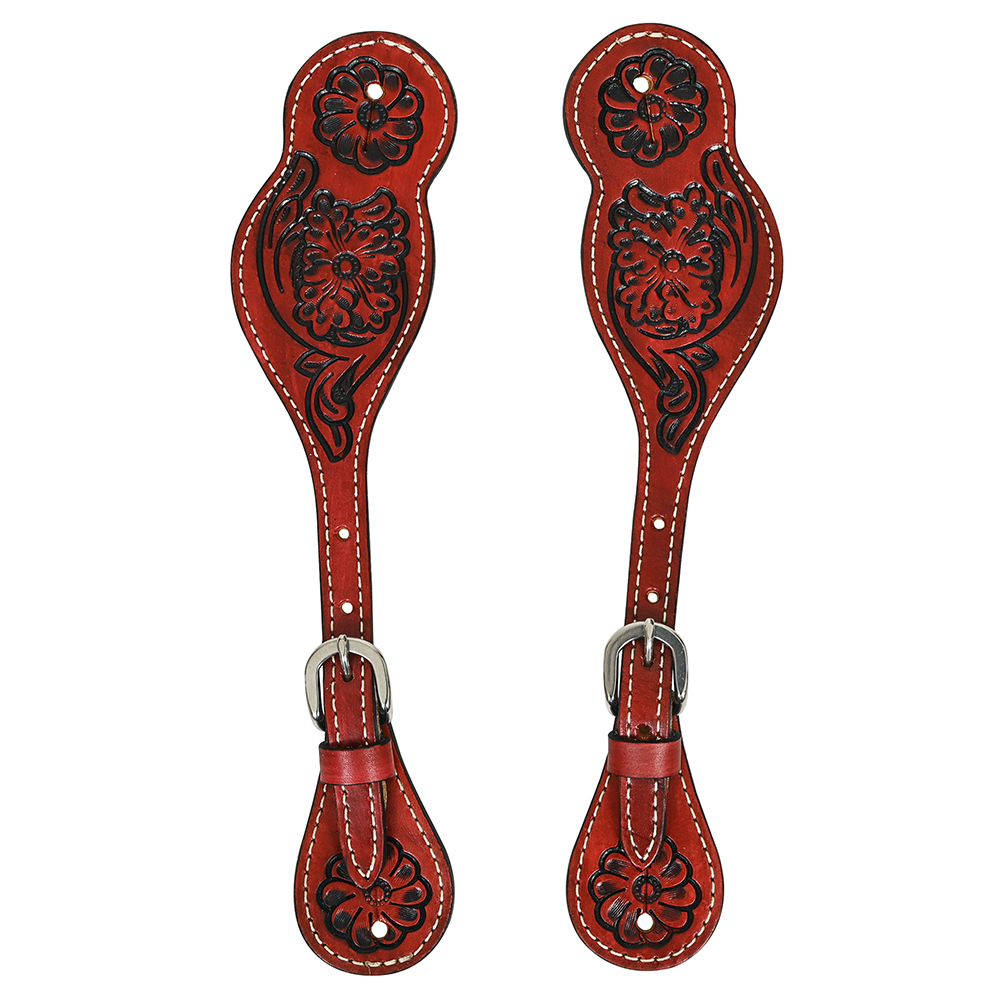 HS Hilason Western American Echtleder Cowboy Spurriemen Paar - Bild 20 von 30