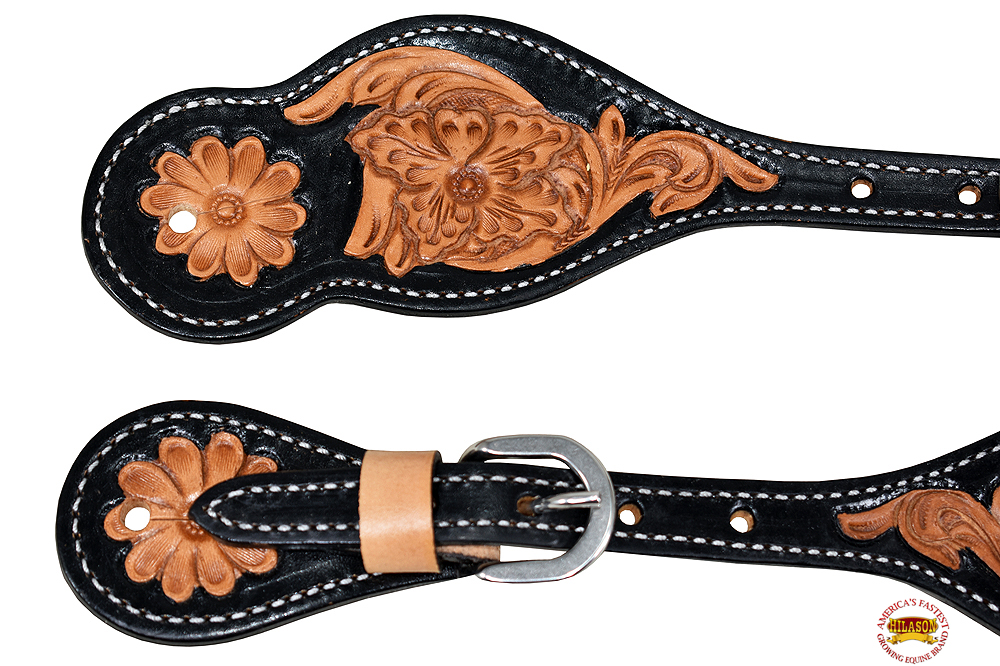 HS Hilason Western American Echtleder Cowboy Spurriemen Paar - Bild 14 von 30