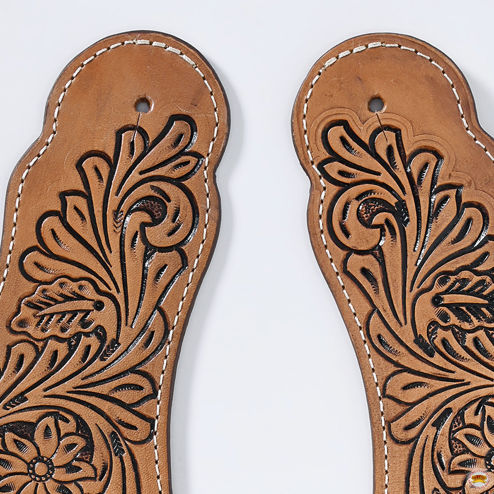 Coppia di cinghie da cowboy in vera pelle HS Hilason Western American - Foto 21 di 29
