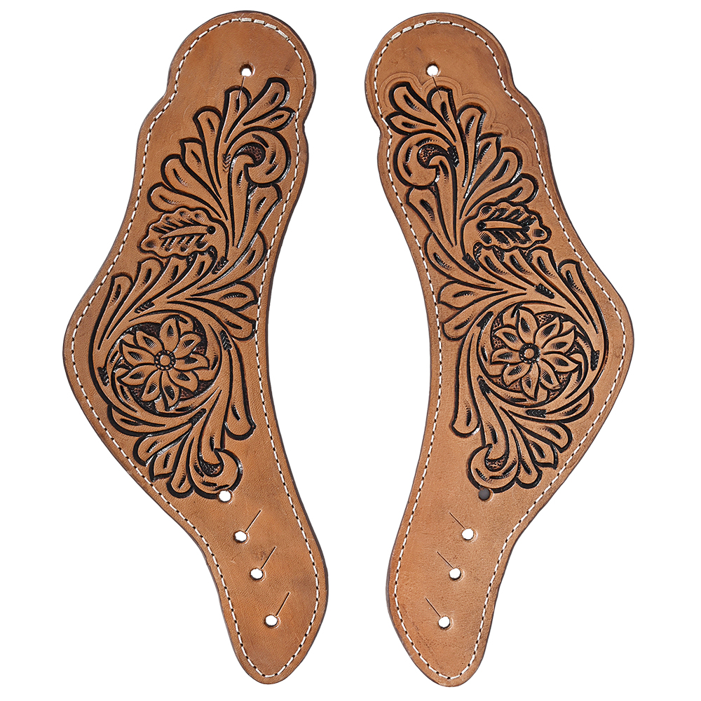 HS Hilason Western American Echtleder Cowboy Spurriemen Paar - Bild 24 von 30