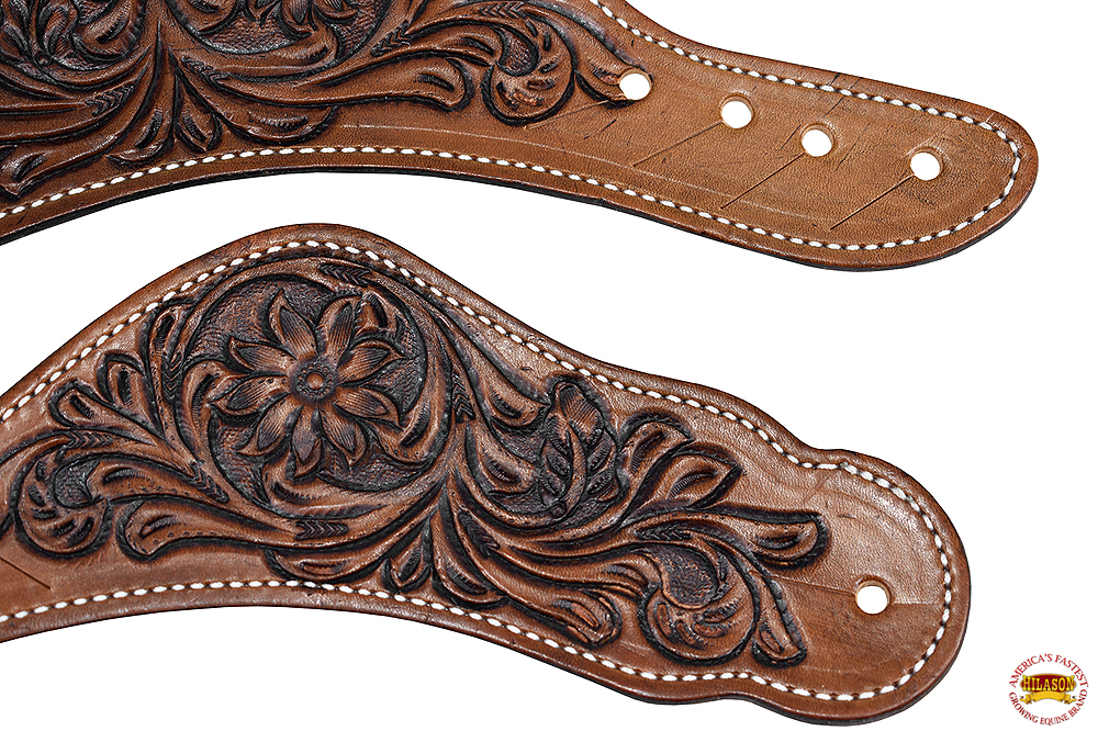 HS Hilason Western American Echtleder Cowboy Spurriemen Paar - Bild 16 von 30