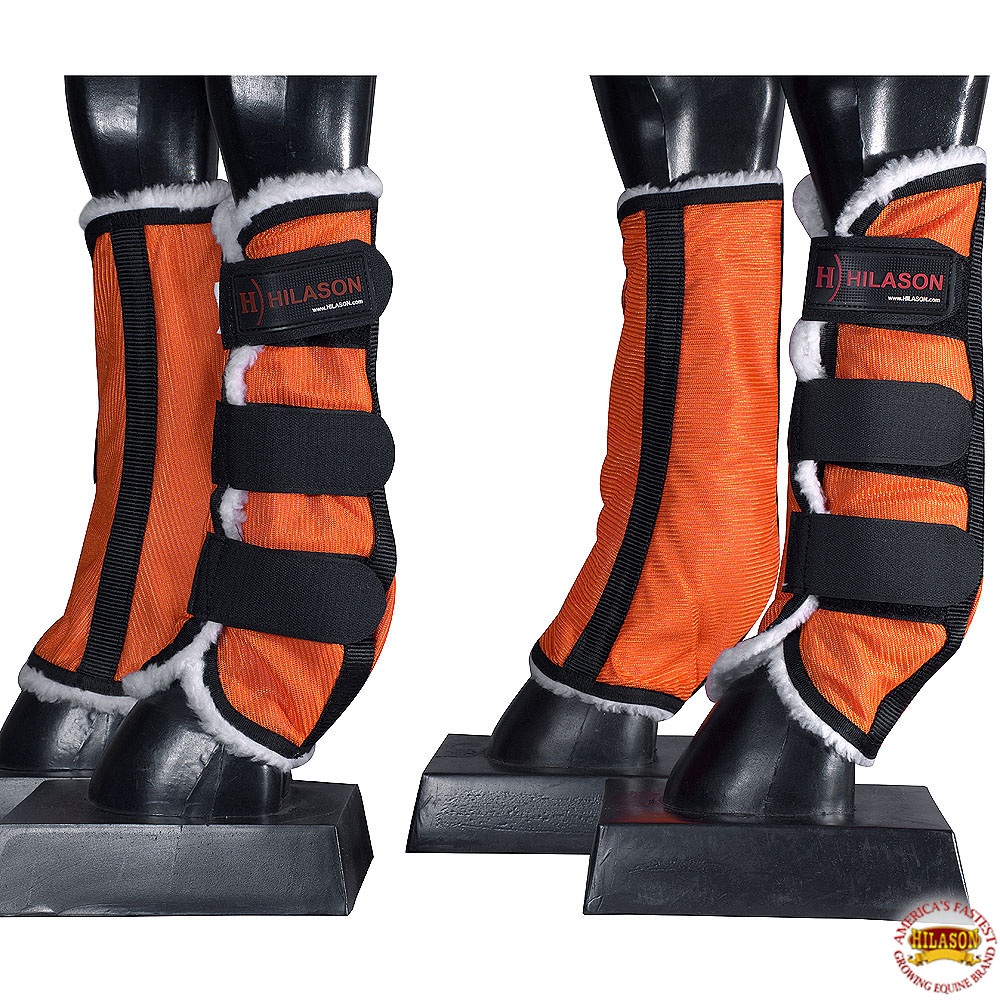 C12M M Hilason Western Horse Fly Boots W/ Fleece Uv Protection