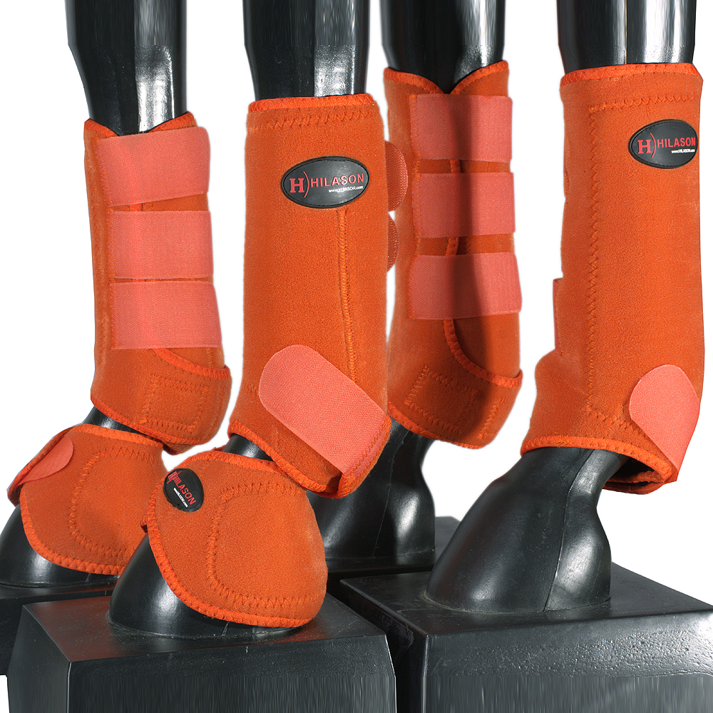 Lrg Hilason Horse Front Rear/Hind Leg Sport Bell Boots Pair 6 Pack