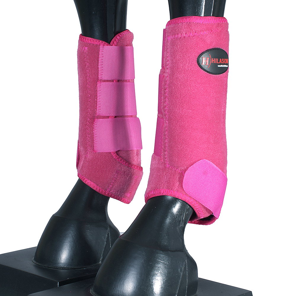 Sml Hilason Horse Front Rear Hind Leg Sport Bell Boots Pair 6 Pack Pink