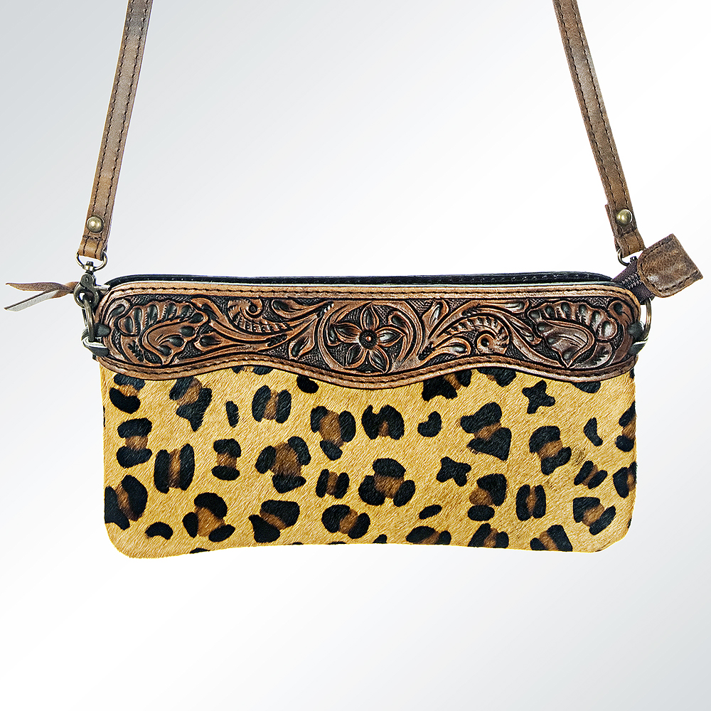 AD American Darling Small Crossbody Hand Tooled Hair On Genuine Leather Western - Picture 26 of 35