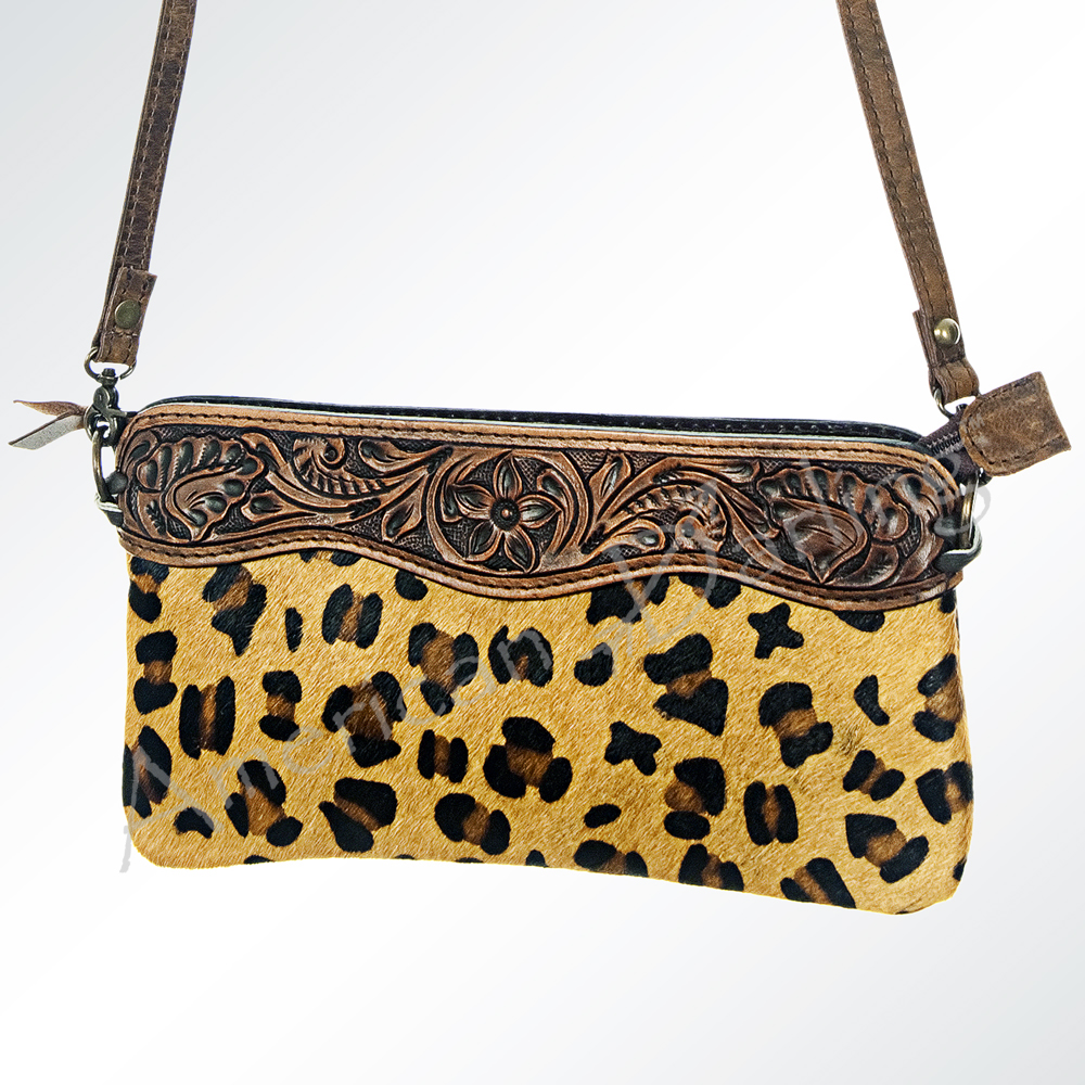 AD American Darling Small Crossbody Hand Tooled Hair On Genuine Leather Western - Picture 25 of 35