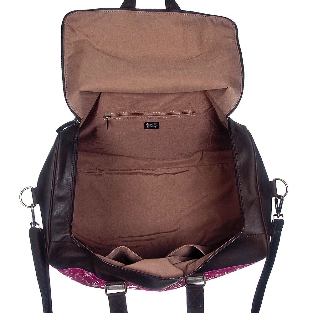 Bolso de mujer AD American Darling ADBG474BRWBK de lona de cuero genuino - Imagen 15 de 20