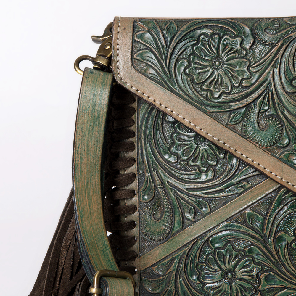 AD American Darling ADBG476ANTBR Envelope Hand Tooled Genuine Leather Damentasche - Bild 26 von 28