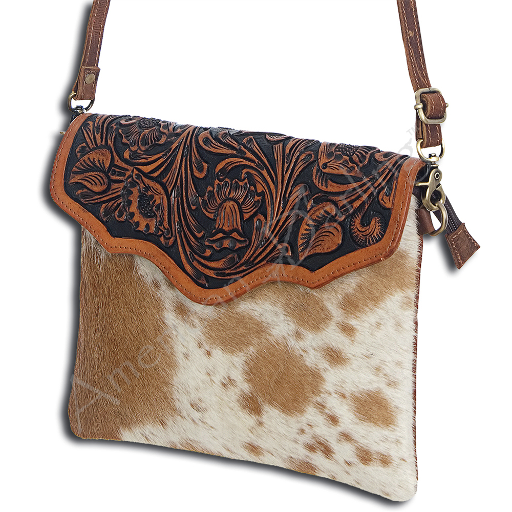 AD American Darling Envelope Hand Tooled Hair On Echtleder Damentasche - Bild 8 von 10