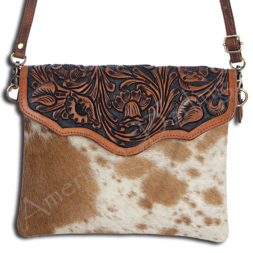 AD American Darling Envelope Hand Tooled Hair On Echtleder Damentasche - Bild 7 von 10